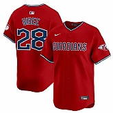 Men's Cleveland Guardians #28 Tanner Bibee Red Alternate Limited Stitched Jersey Dzhi,baseball caps,new era cap wholesale,wholesale hats